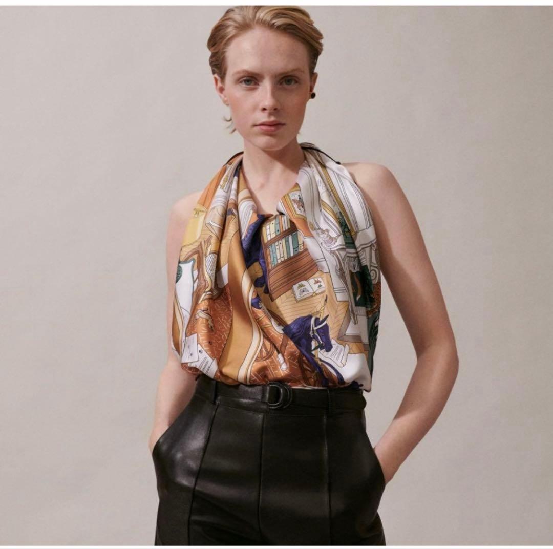 【新品同様】エルメス カレ90 Mystere au 24 24番地のミステリー