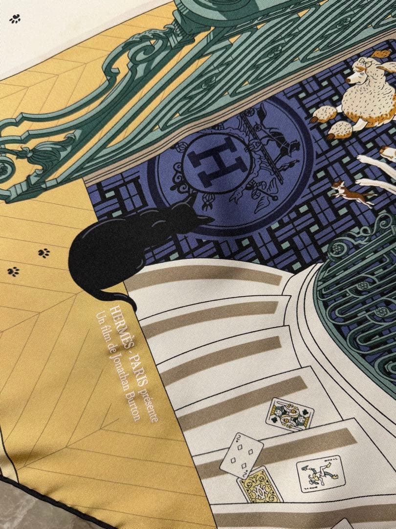 【新品同様】エルメス カレ90 Mystere au 24 24番地のミステリー