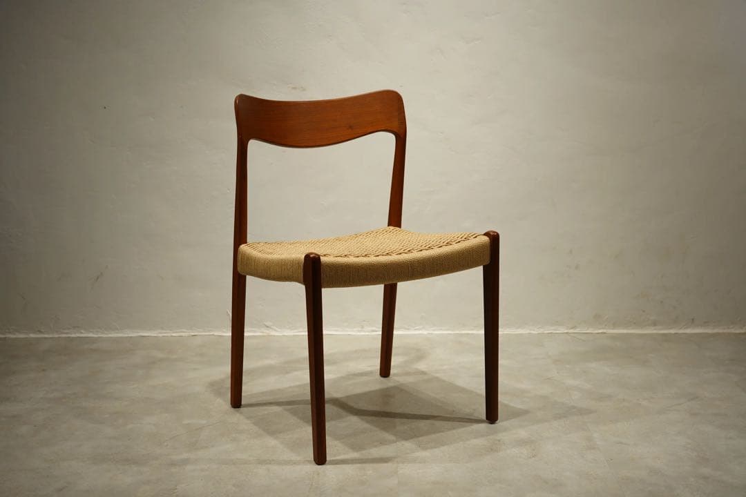 ダイニングチェア　ペーパーコード　Denmark　デンマーク製　北欧　ビンテージ