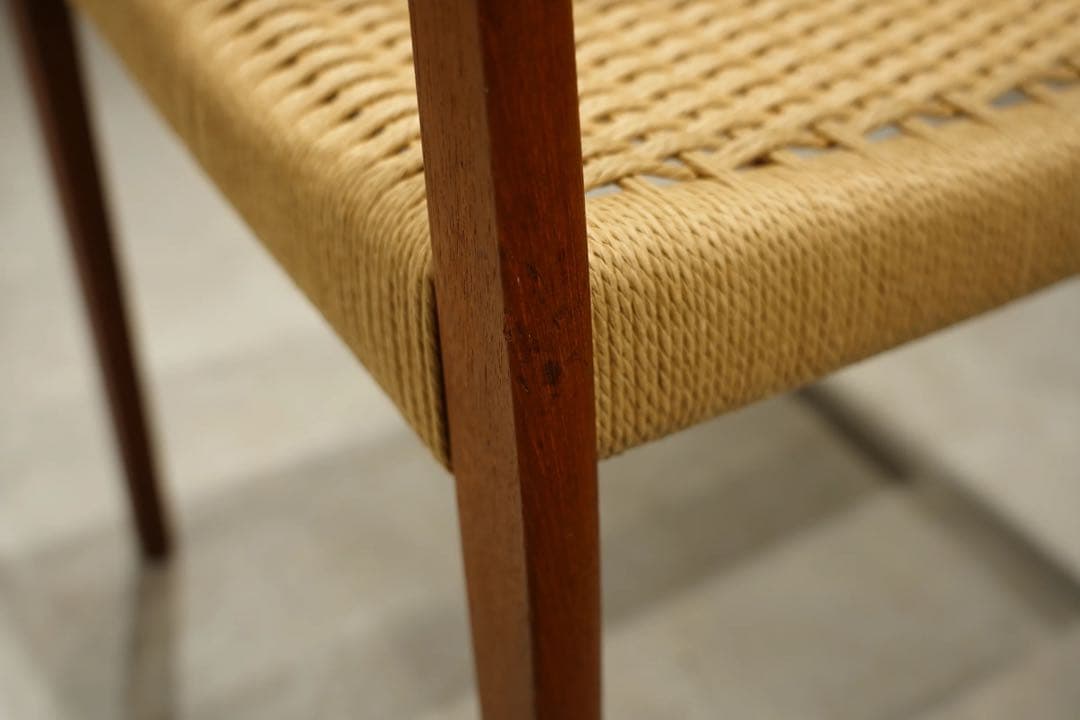 ダイニングチェア　ペーパーコード　Denmark　デンマーク製　北欧　ビンテージ