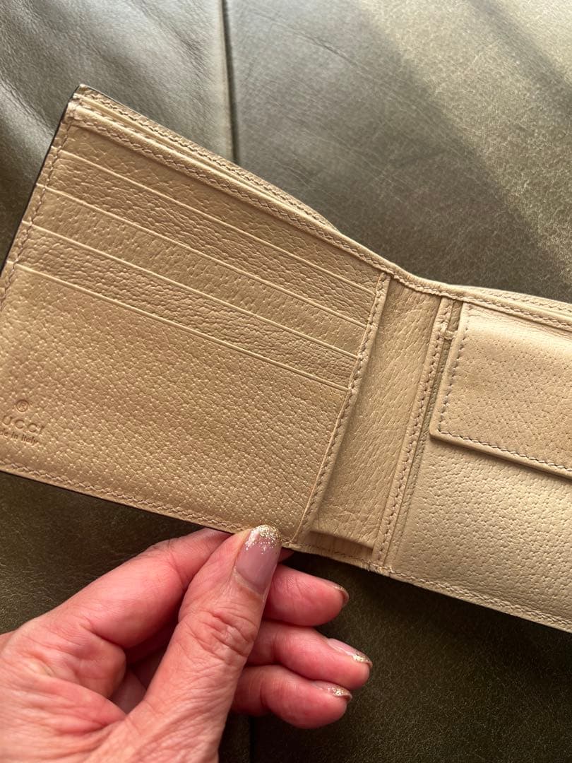 GUCCI 二つ折り財布 ブルー off the grid エコナイロン素材