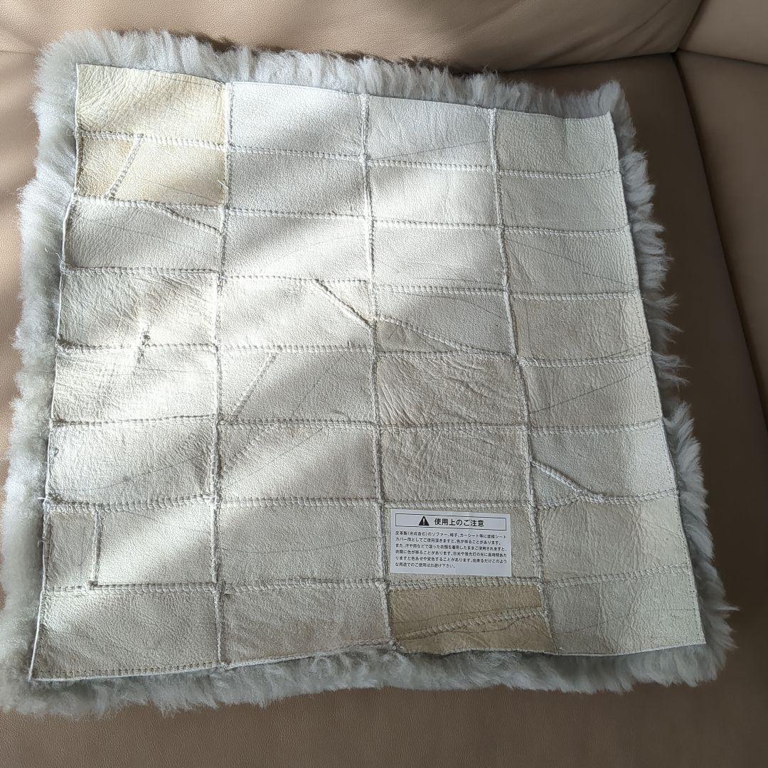 最終価格　3枚セット　日本ムートン　ムートン短毛裏なしクッション　グレー