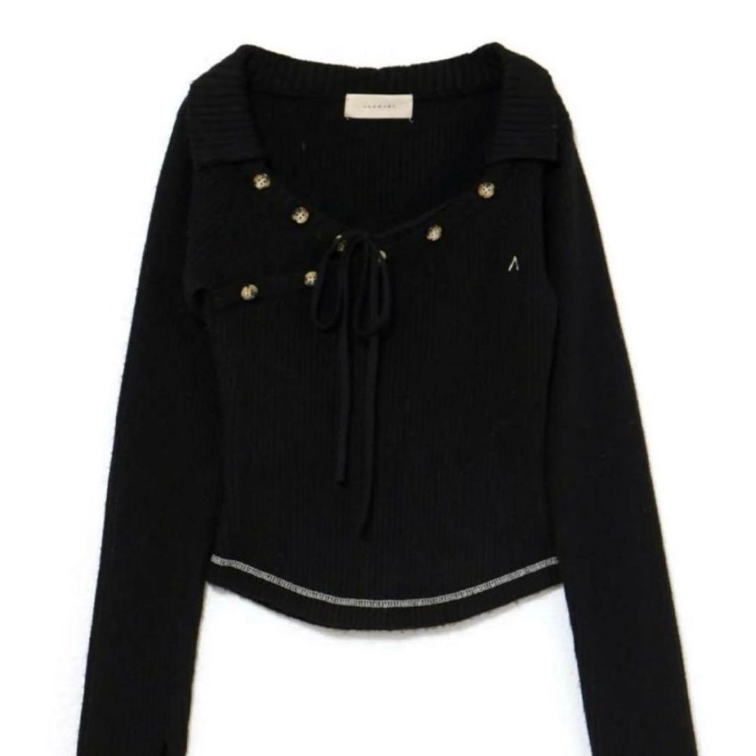トップス andmary Anita button knit tops