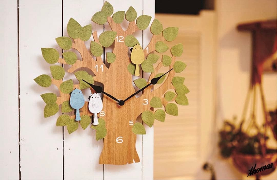 【小鳥たちがさえずるように踊る】 掛け時計 振り子 アナログ