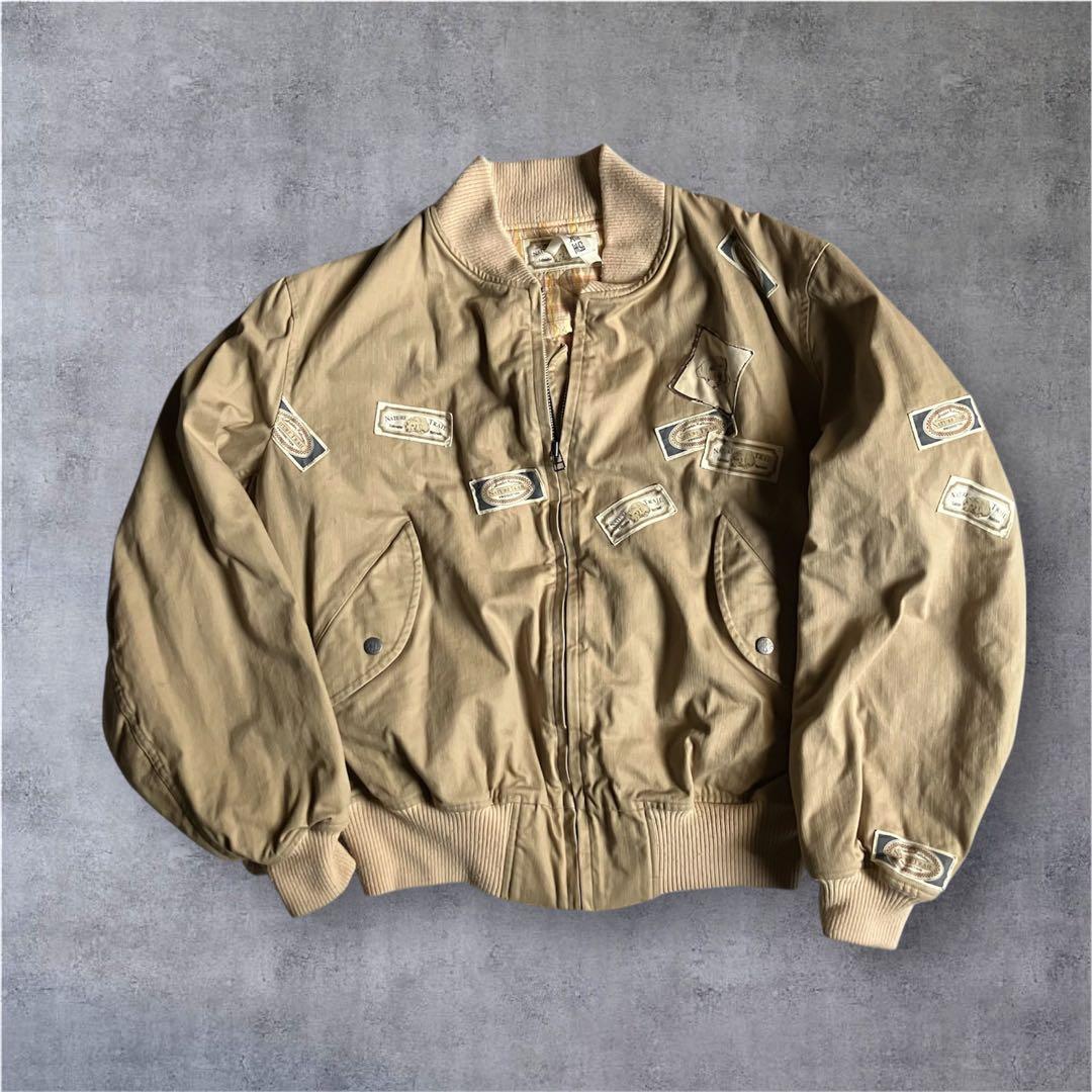 日本製PINK HOUSEフルデコワッペンma-1フライトジャケットL裏チェック