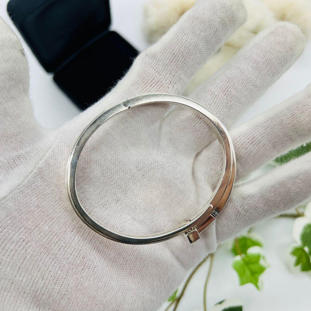 ティファニー Tスクエア　ラップ ダイヤ ブレスレット　バングル シルバー