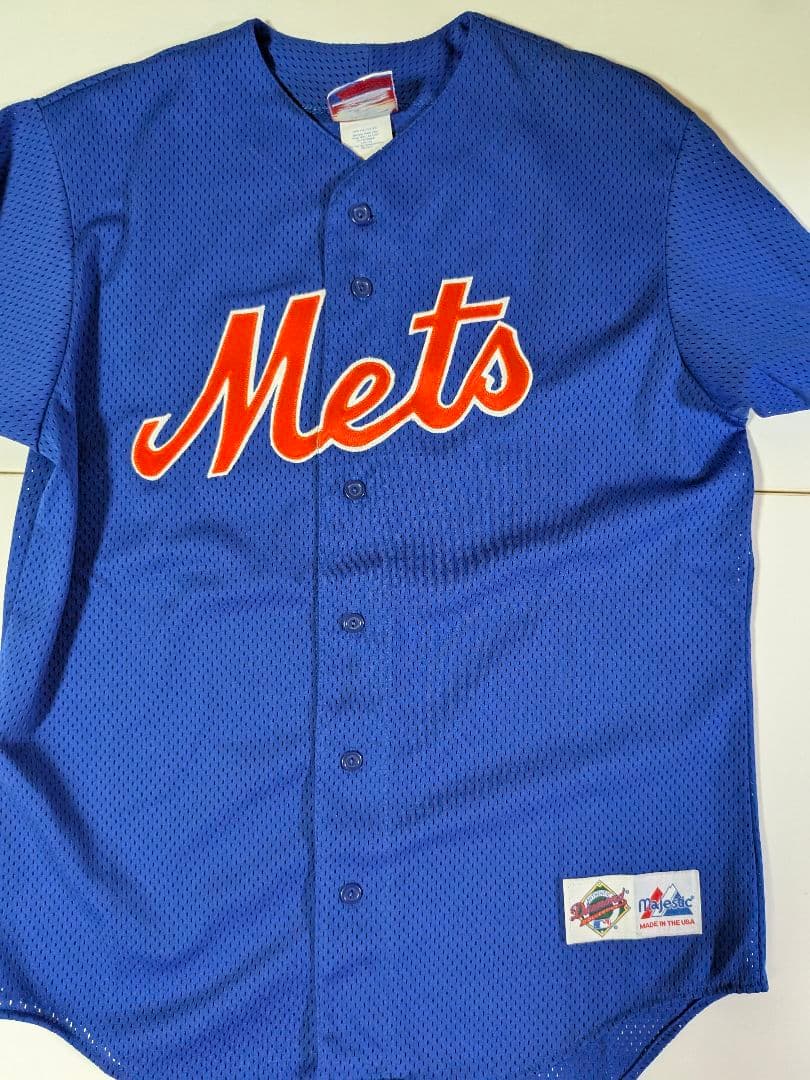90s USA製 マジェスティック　メッツ 吉井理人 ユニフォーム　Ｍ ブルー