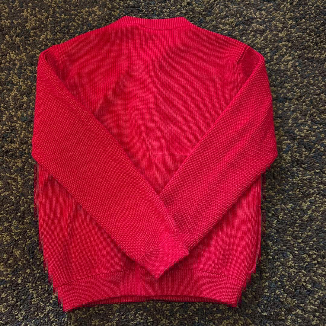 ANDERSEN-ANDERSEN リブ編みカーディガン レッド