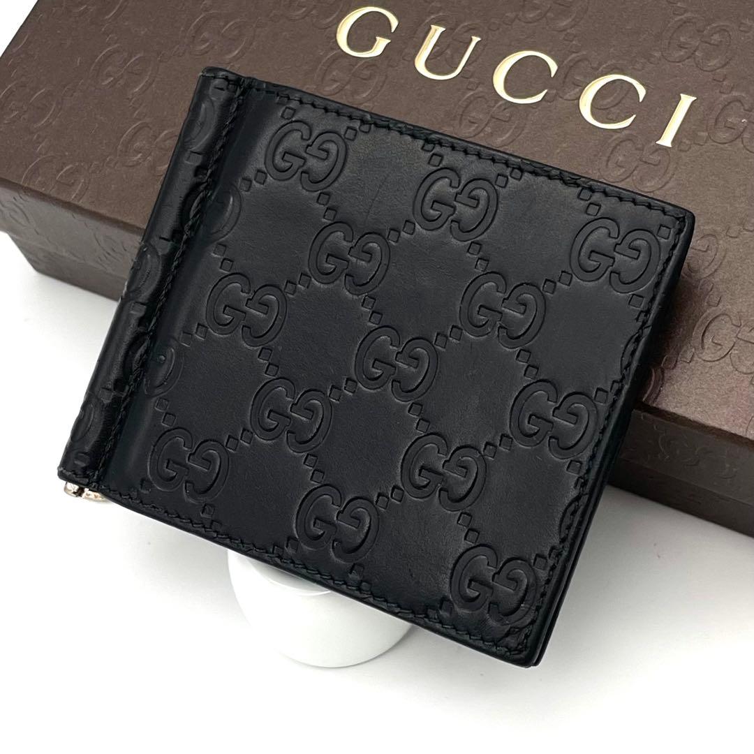 【たってん 様】GUCCI グッチ　シマ　マネークリップ　レザー　170580