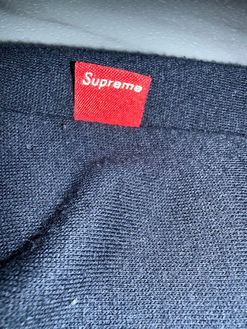Supreme ネイビー フード付きパーカー