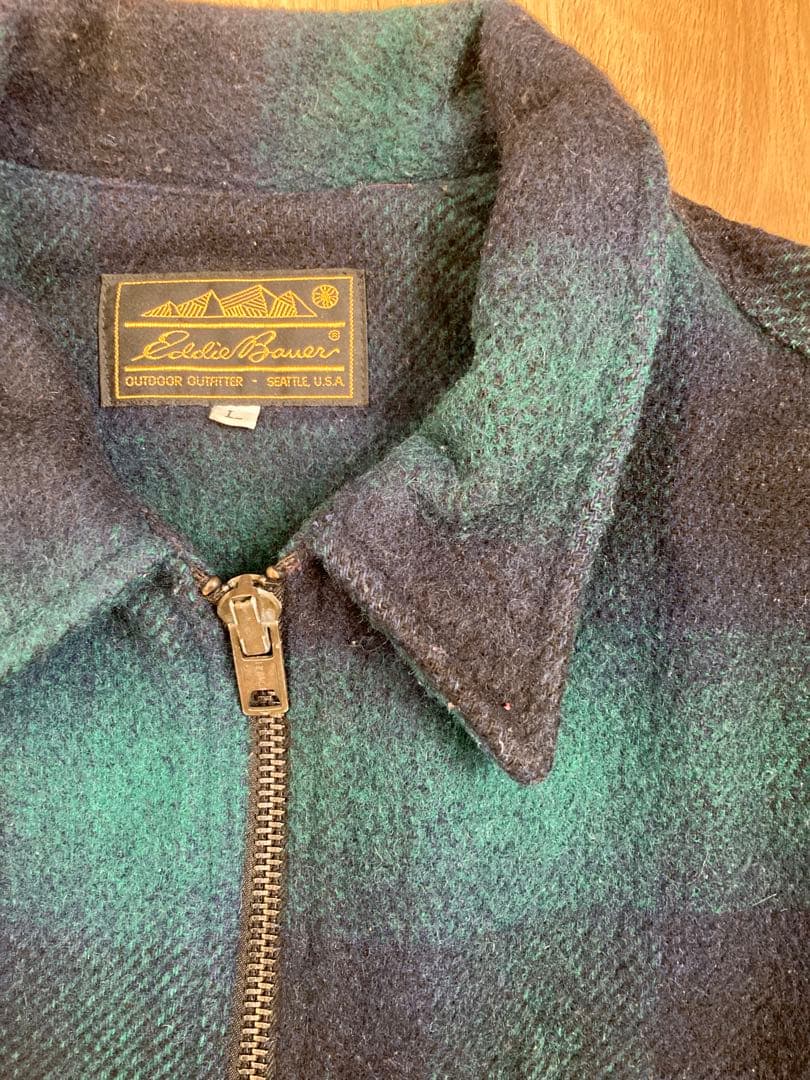 希少　エディーバウアー　80s オンブレ　ウールジャケット　グリーン　L