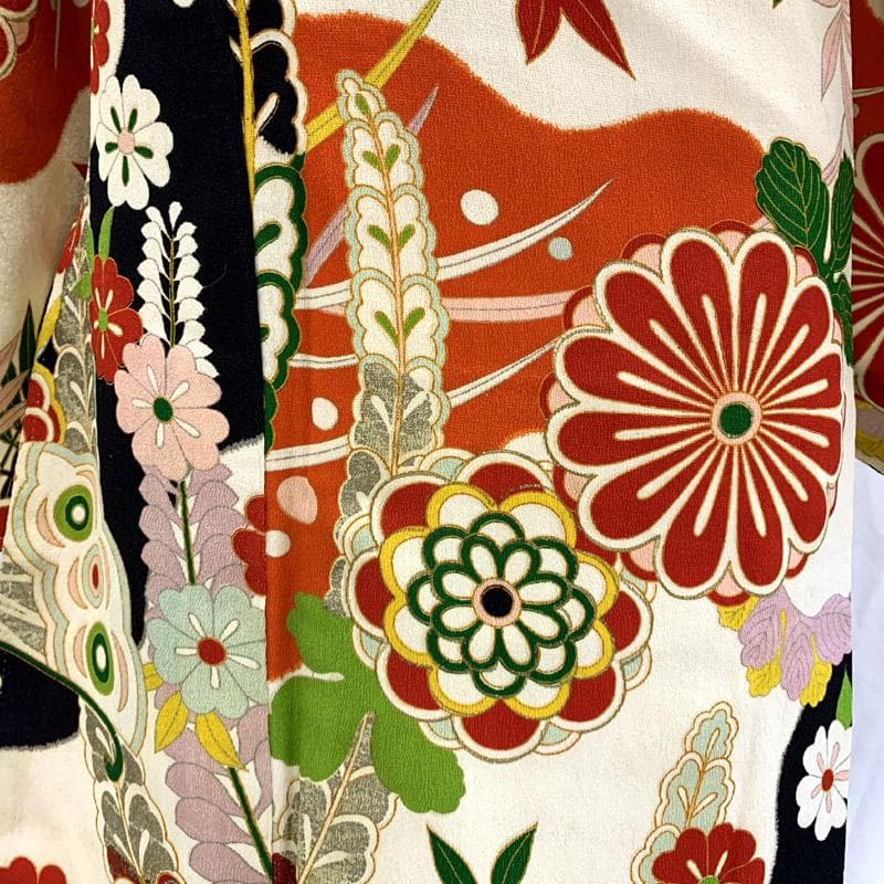 503aj16■卒業式 十三参り ジュニア アンティーク着物&六通袋帯■良好