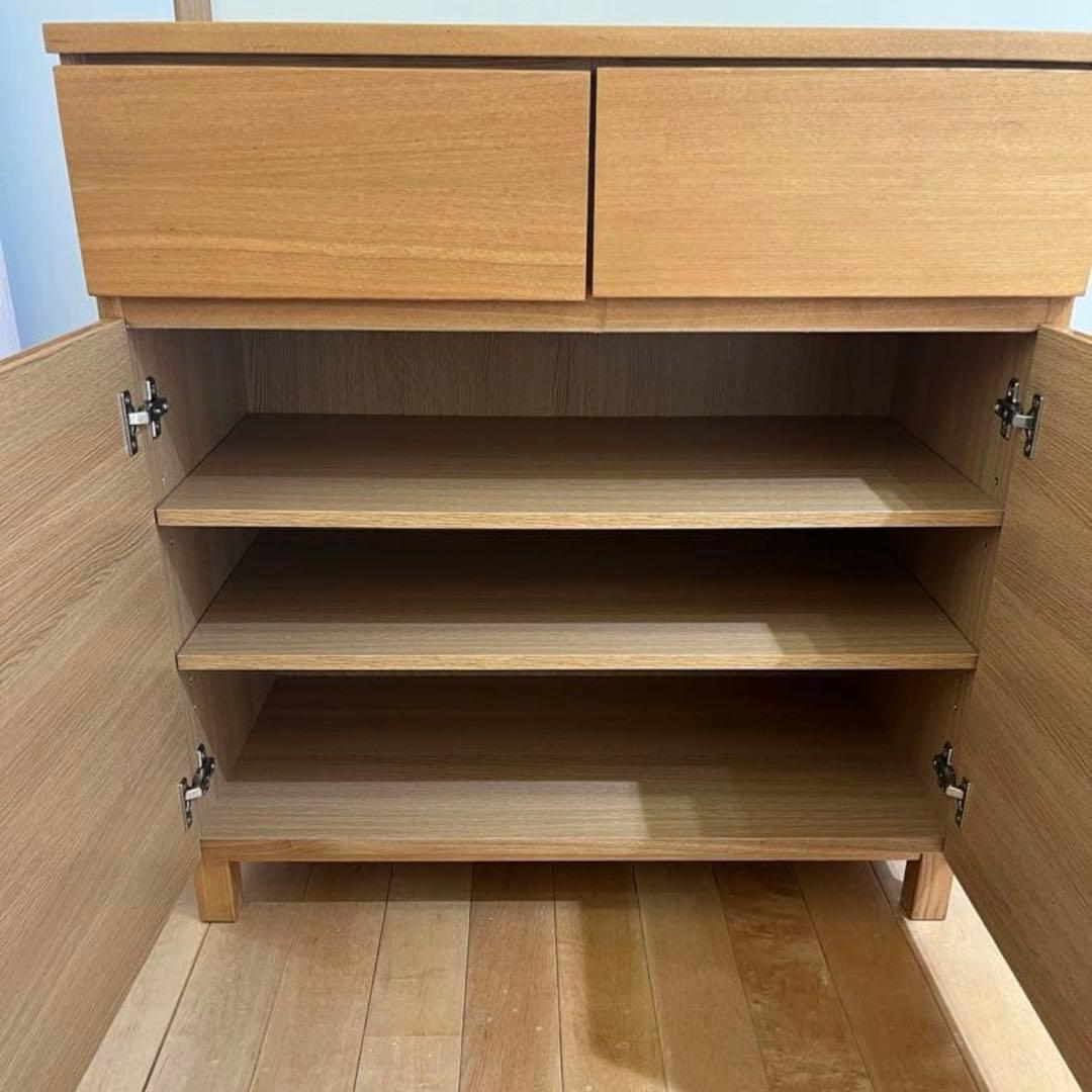 【美品】無印　引き出し　キャビネット　タモ材　廃盤品