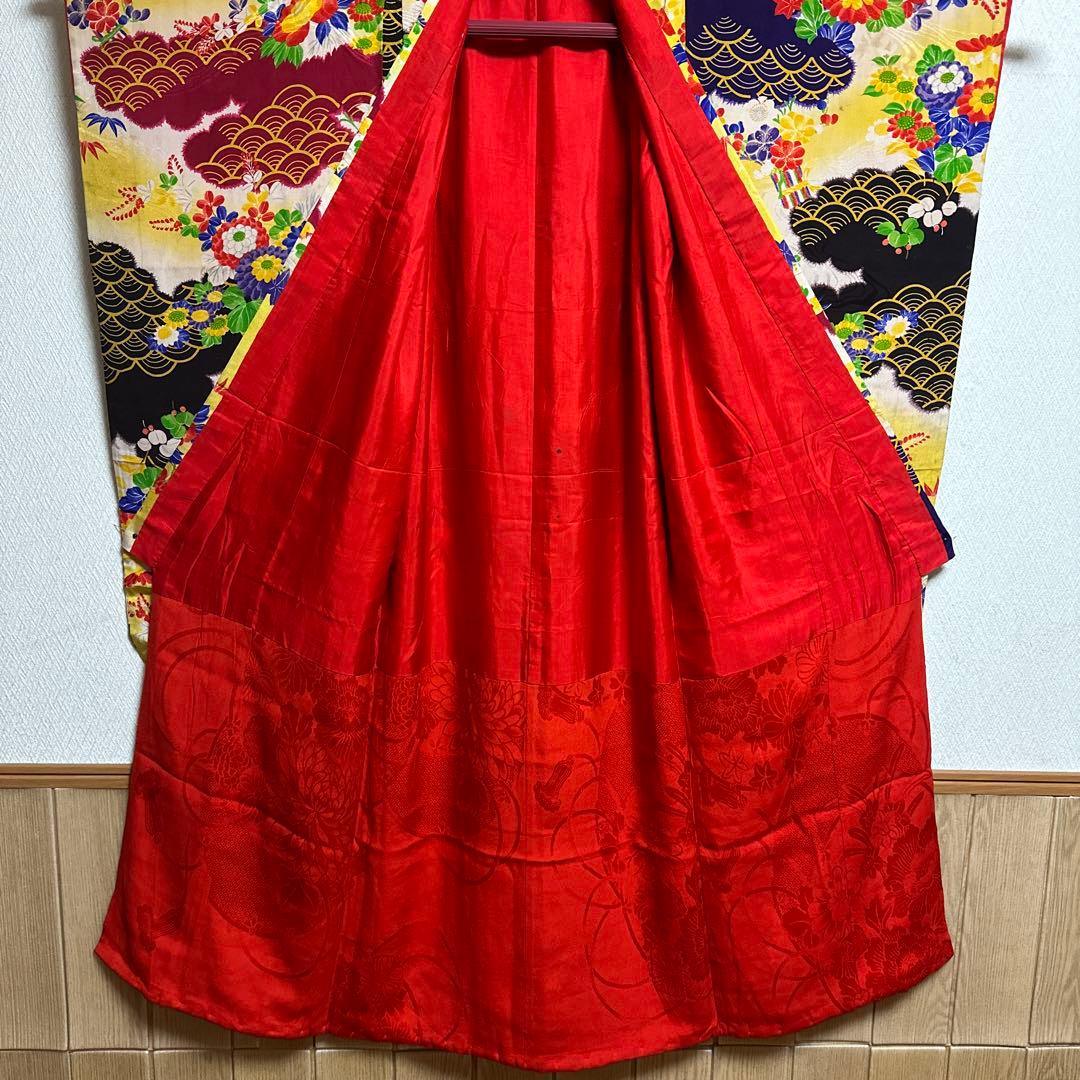 七五三　小さめ7歳　アンティーク着物　長襦袢付き　18ー9