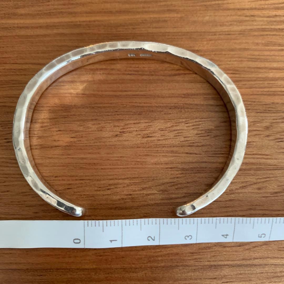 美品　市松　ベルーリア　5mmバングル　シルバー980 刻印なし