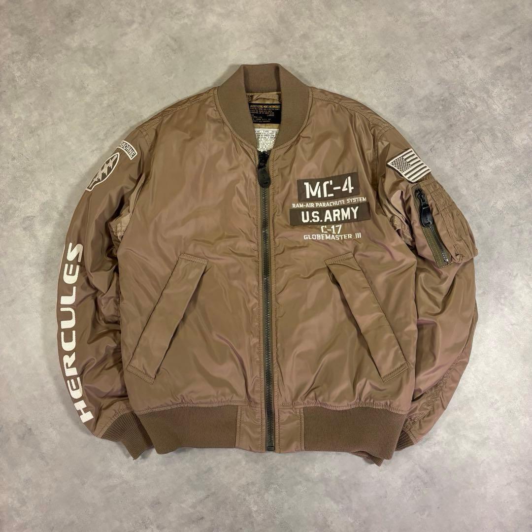 美品 AVIREX アヴィレックス MA-1 M.F.F. 希少カラー ベージュ