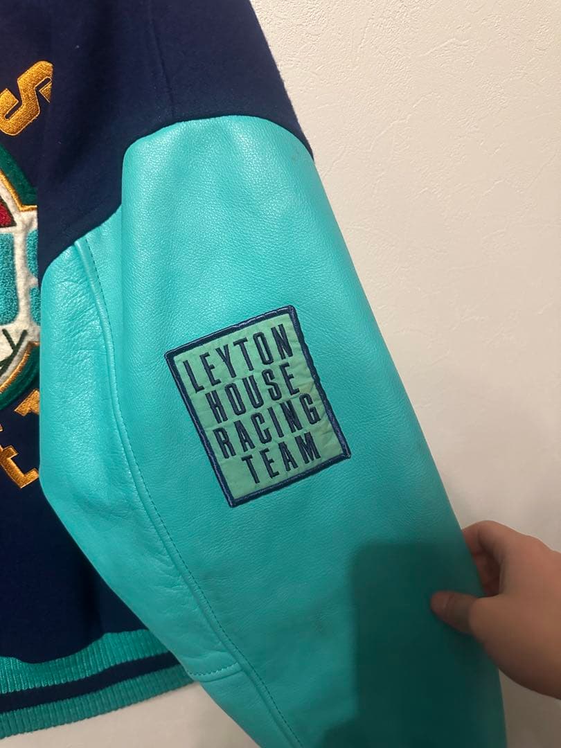 LEYTON HOUSE レイトンハウス スタジャン レザー袖 L 90s