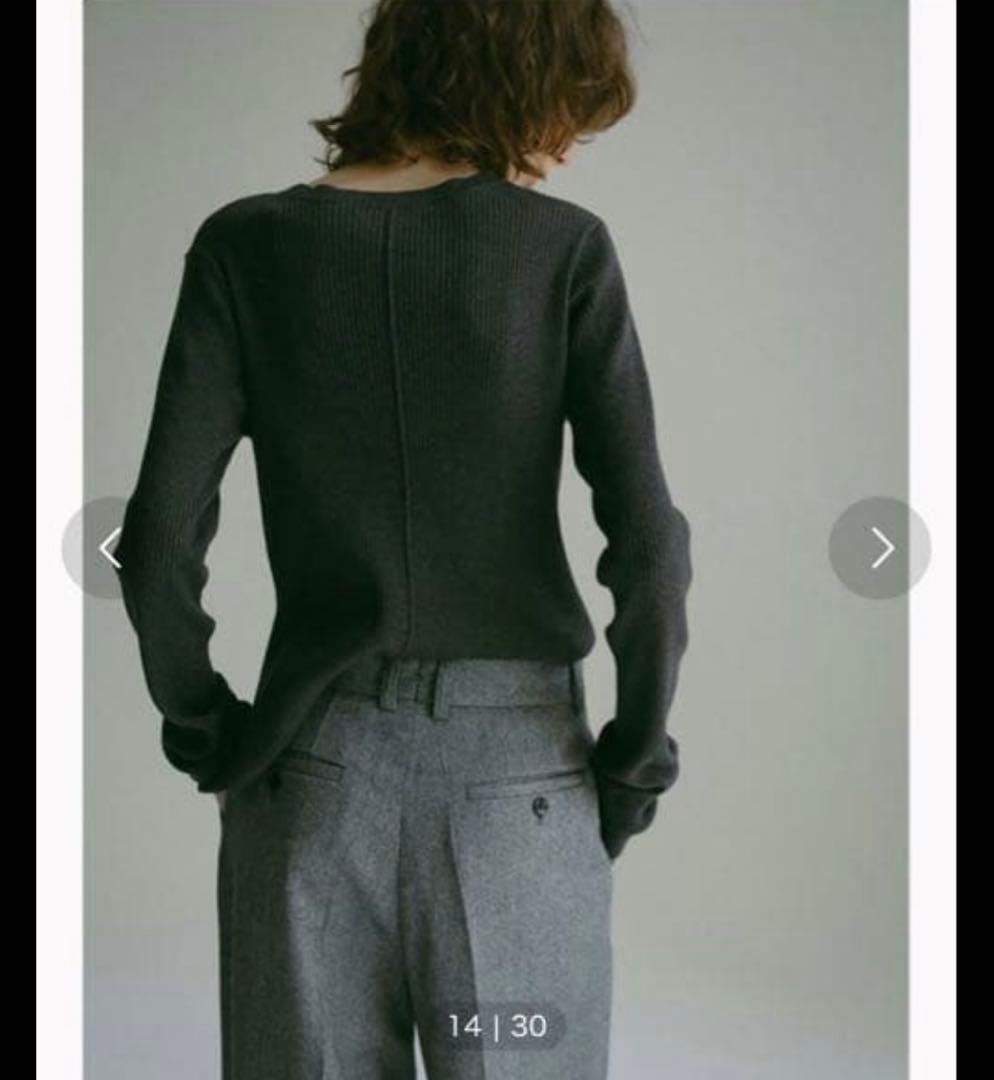 HER. 2024 リブニット ベージュ ヘムニットプルオーバー　美品