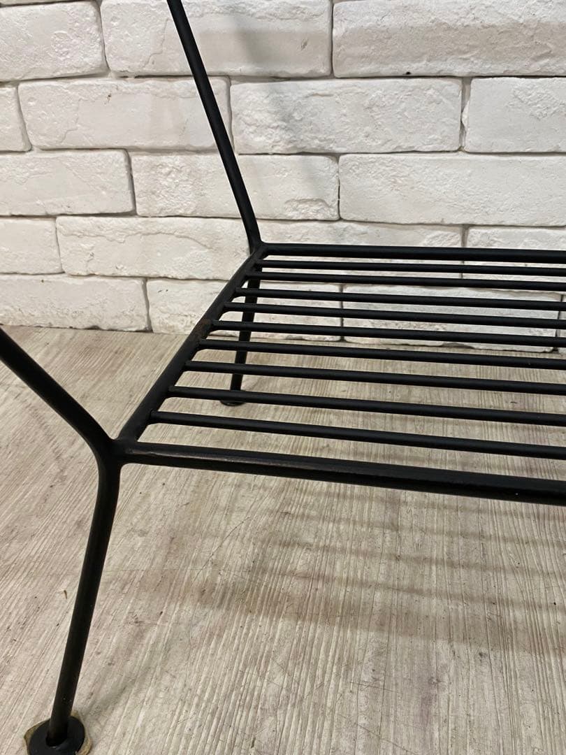 ① 【東京都内23区配送無料】unico エディ ガラス　アイアン ローテーブル