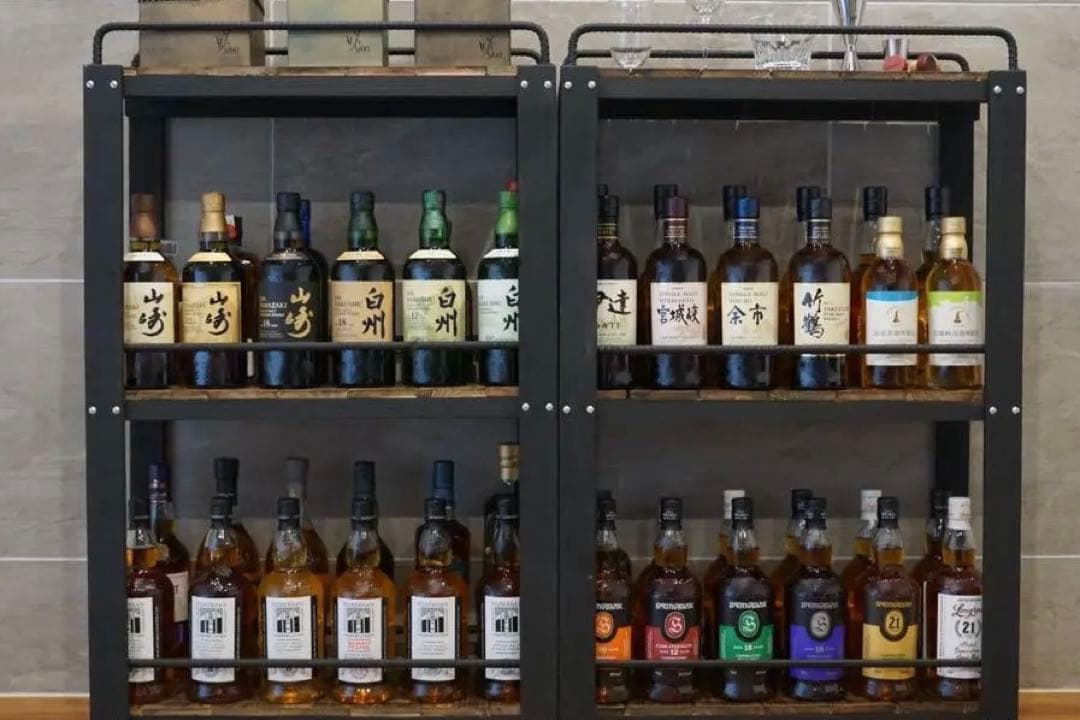 お*う様 特大ウィスキーラック　飾り棚　ディスプレイラック　男前インテリア　棚