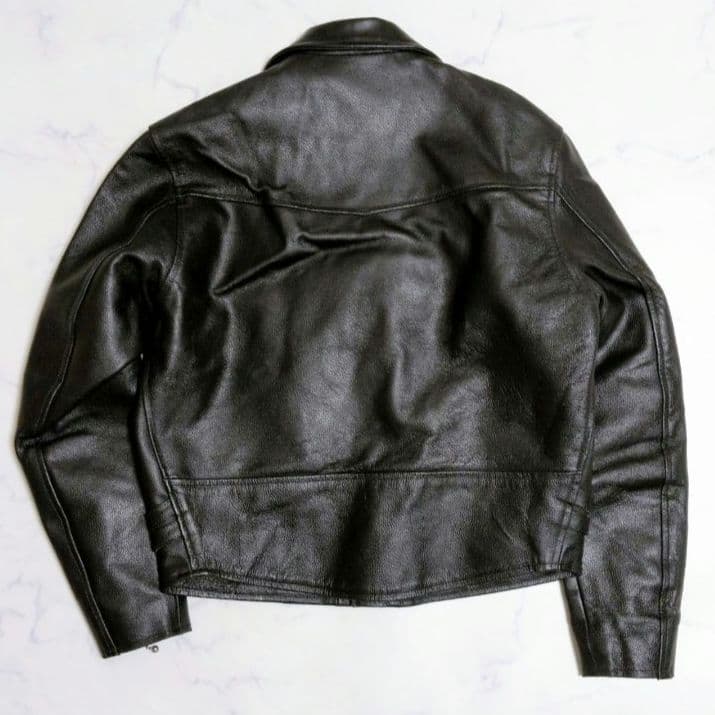 ヴィンテージ ダブル ライダースジャケット 裏地赤 キルティング ブラック М