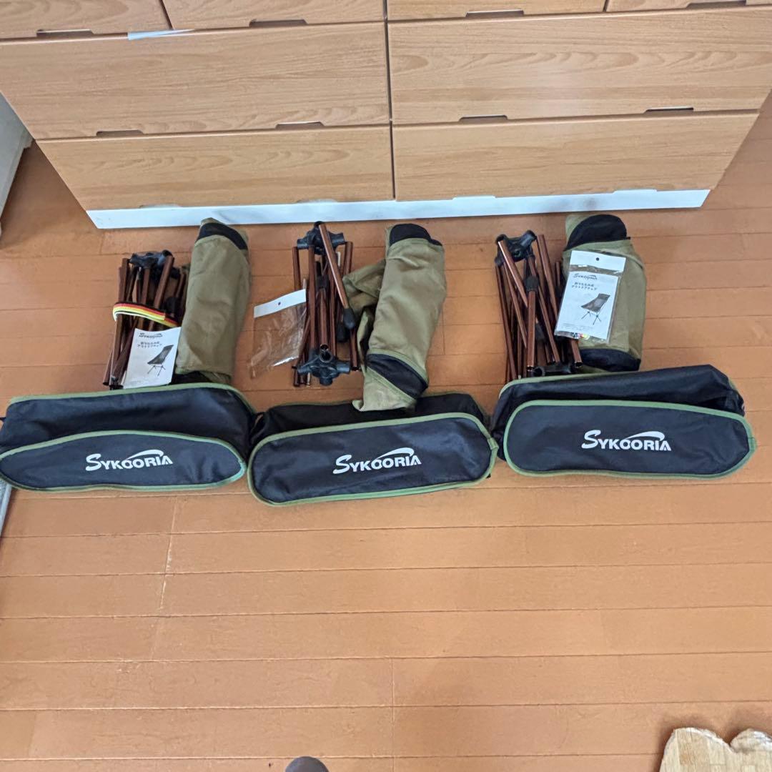 【美品】SYKOORIA ハイバックチェア3脚セット 折りたたみ式ほぼ未使用品
