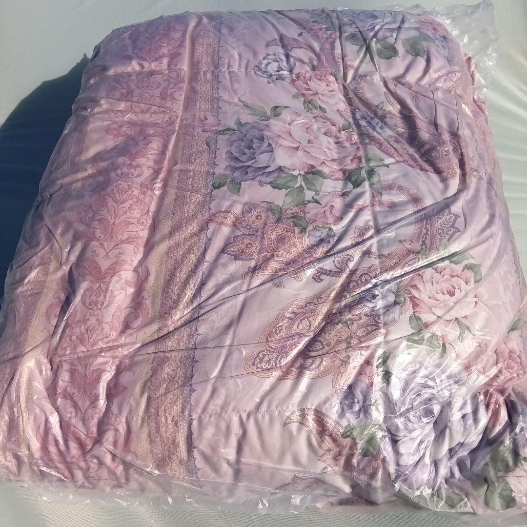 羽毛布団 花柄 掛け布団 ピンク系 シングル ダウン90%フェザー10%