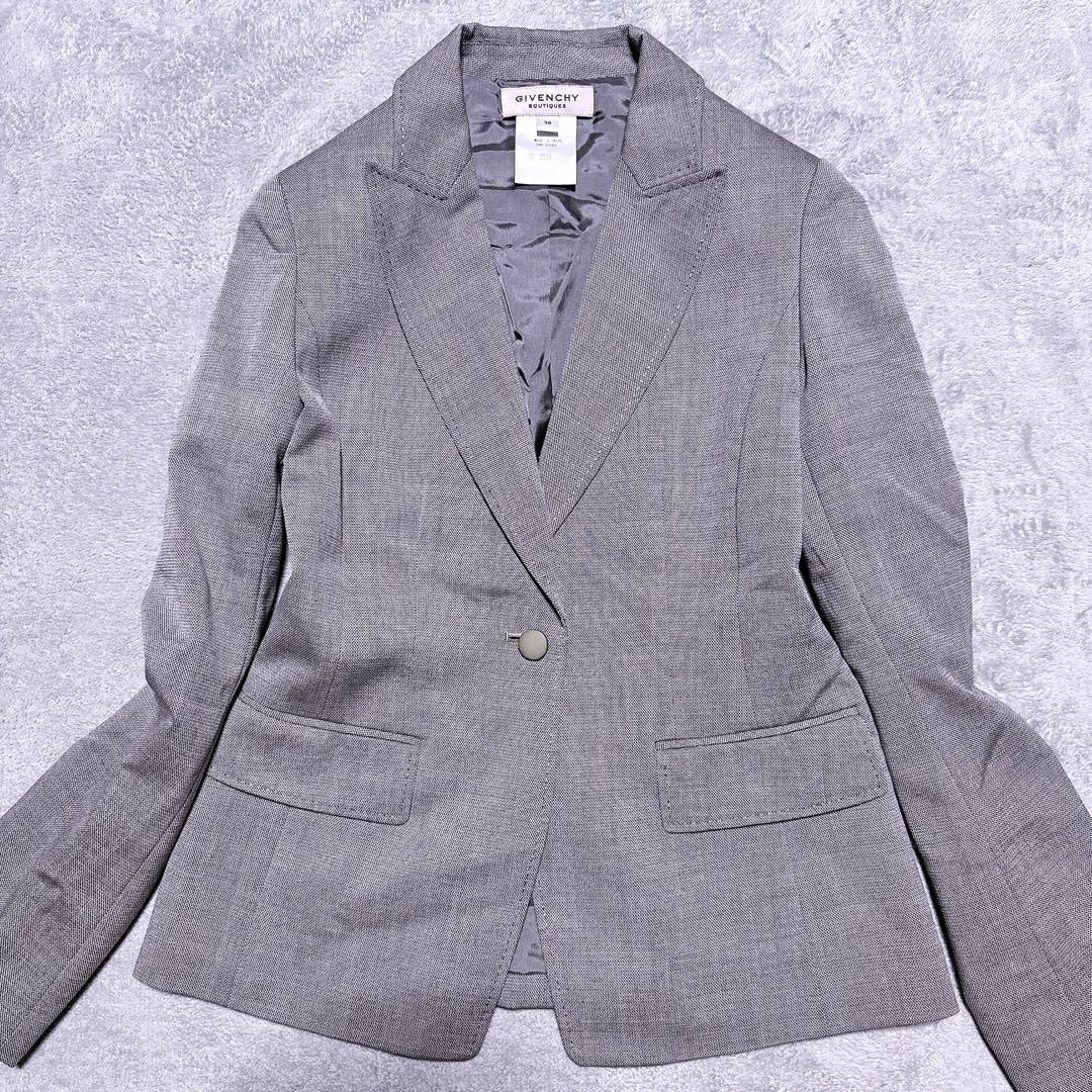 【未使用】ジバンシー パンツスーツ ワイドパンツ ステッチ ウール シルクM