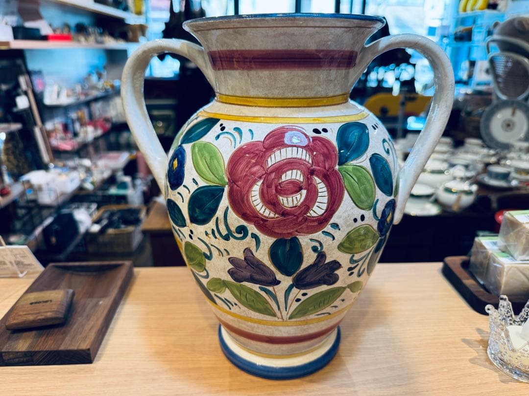 B8018【デルータ】フラワーベース 花瓶 花器 アンティーク イタリア製