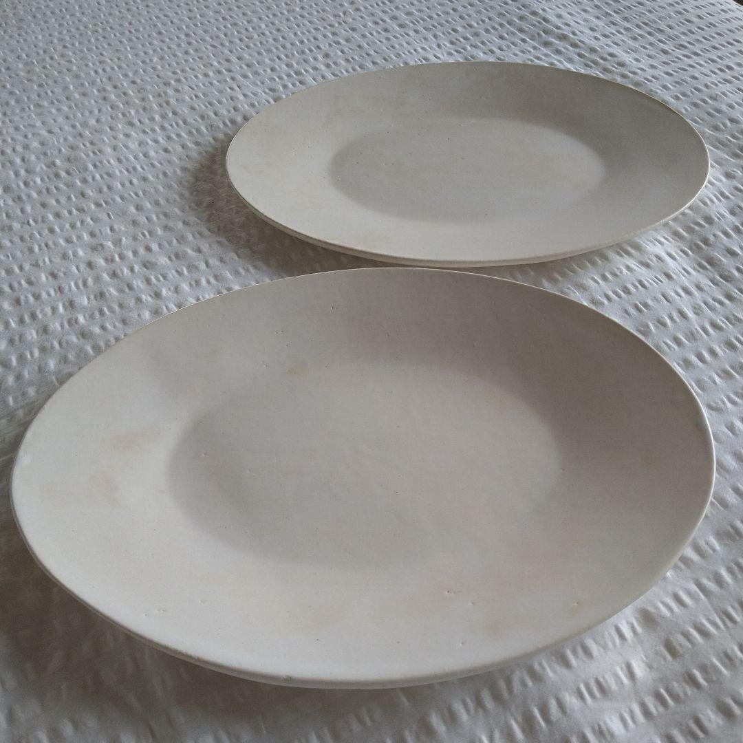 眞砂眞砂子 さん/オーバルリムプレート L(29.5cm) 白マット×2枚セット