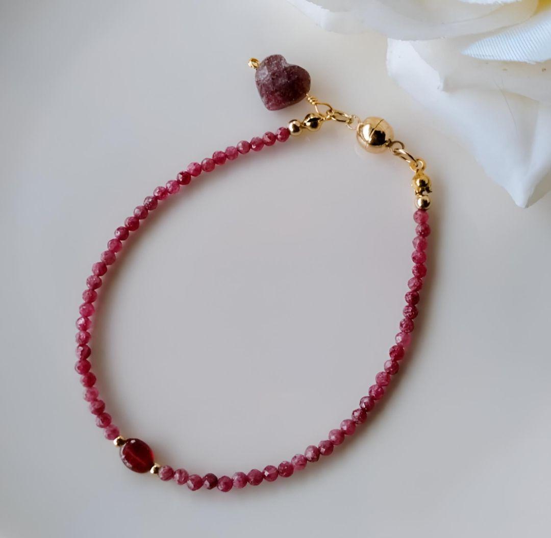 Kgf14 宝石質 高品質 天然石 ルビー ナチュラルルビー ブレスレット