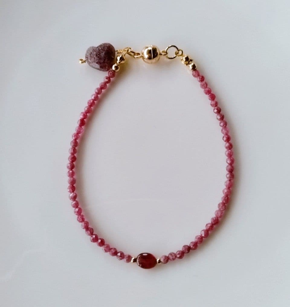 Kgf14 宝石質 高品質 天然石 ルビー ナチュラルルビー ブレスレット