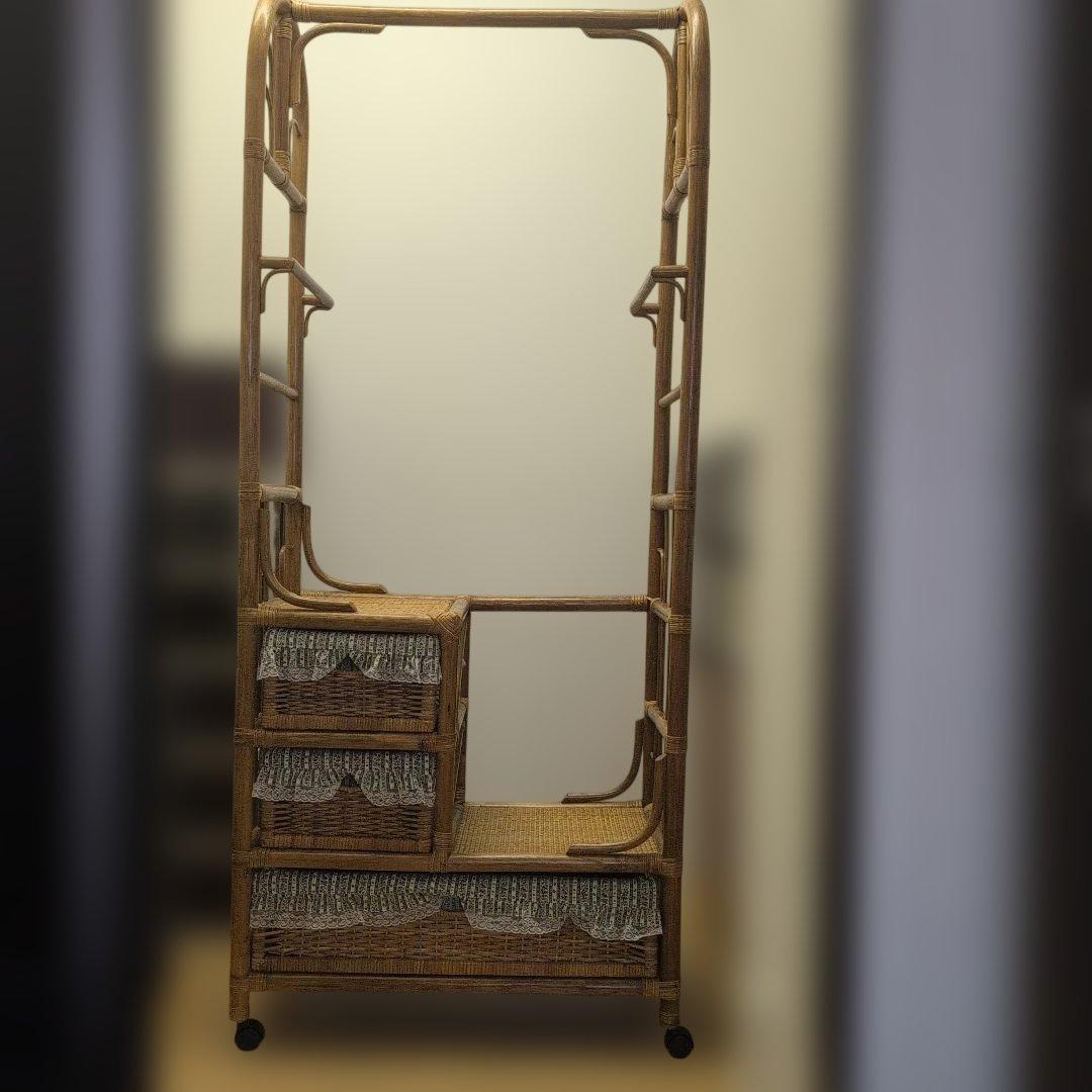 ラタン家具、ハンガーラック、籐家具ヴィンテージ