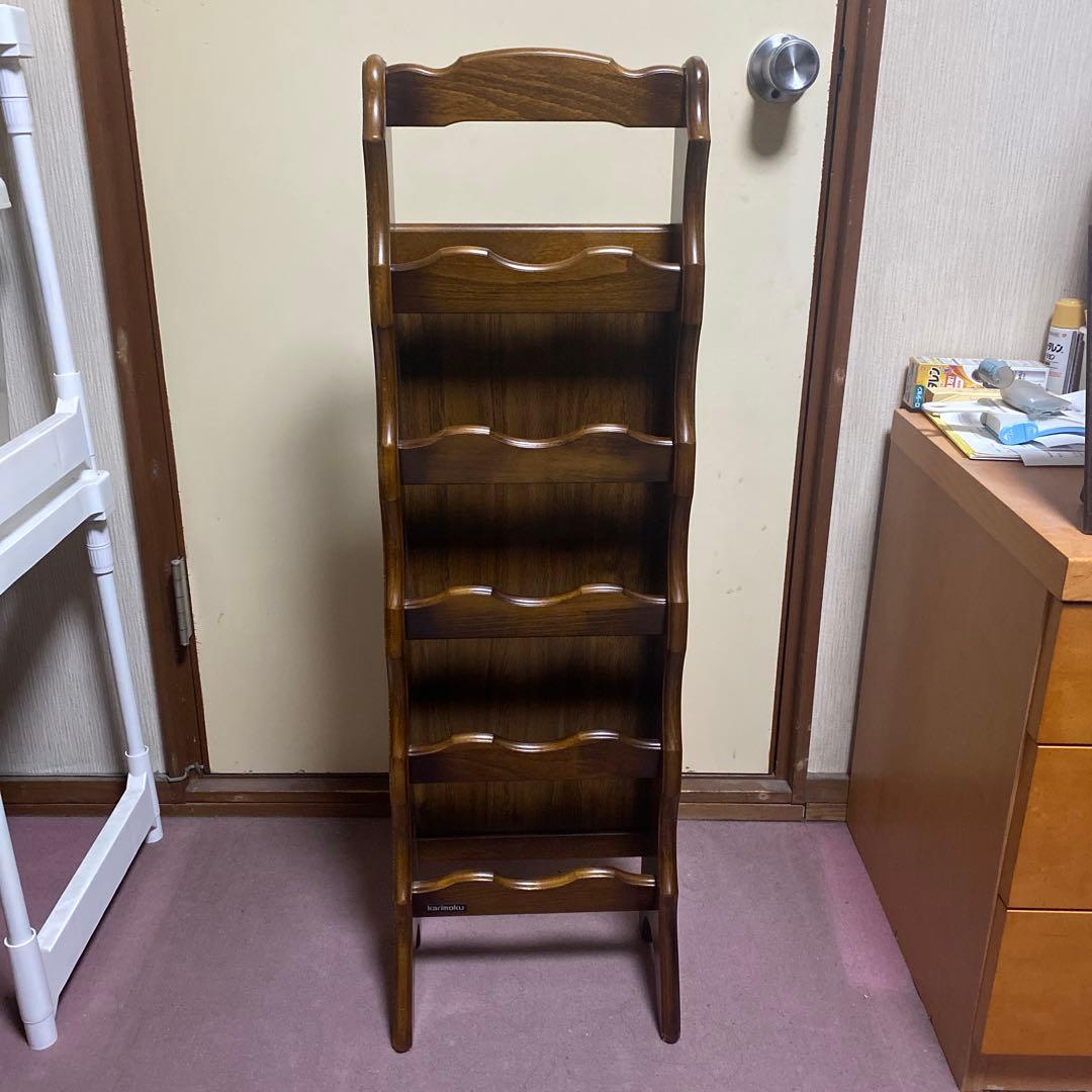 【カリモク】木製スリッパラック 5段 ダークブラウン