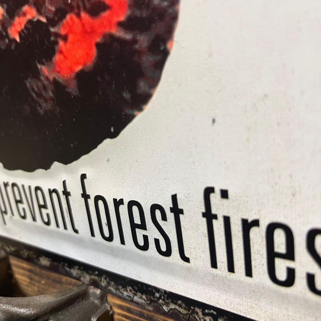 新品 アメリカ直輸入 スモーキーベア警告看板メタルサイン