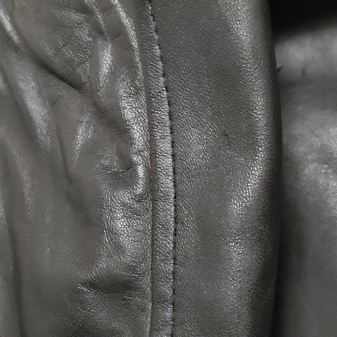 【希少】90s ラルフローレン 刺繍 羊革 襟付き ラムレザージャケット