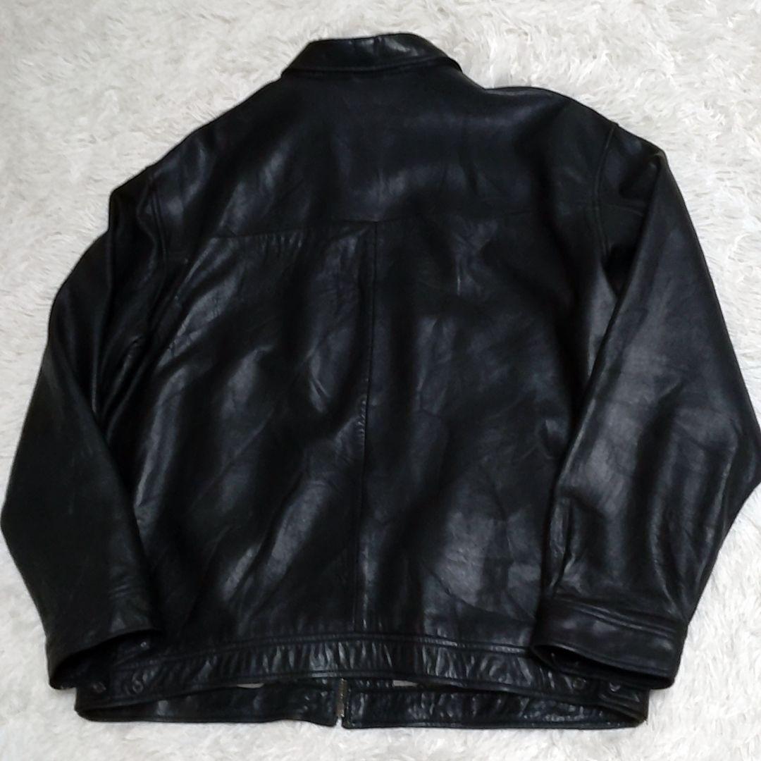 【希少】90s ラルフローレン 刺繍 羊革 襟付き ラムレザージャケット