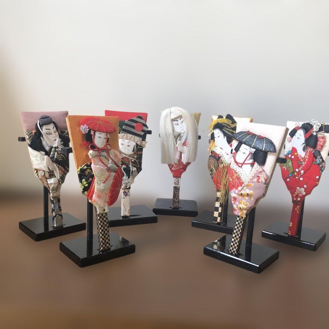 豆羽子板7個セット　歌舞伎