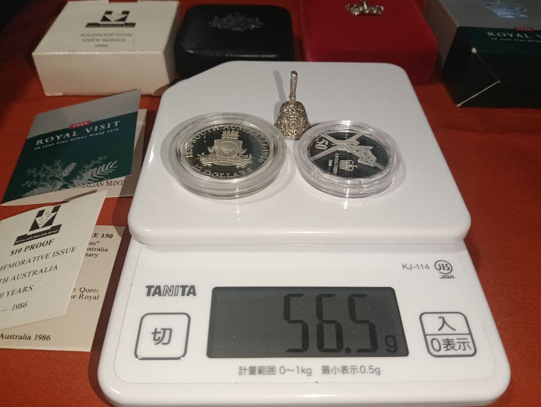 k*i様 希少 オーストラリア記念銀貨2種＆純銀製ビンテージ ベル型チャーム