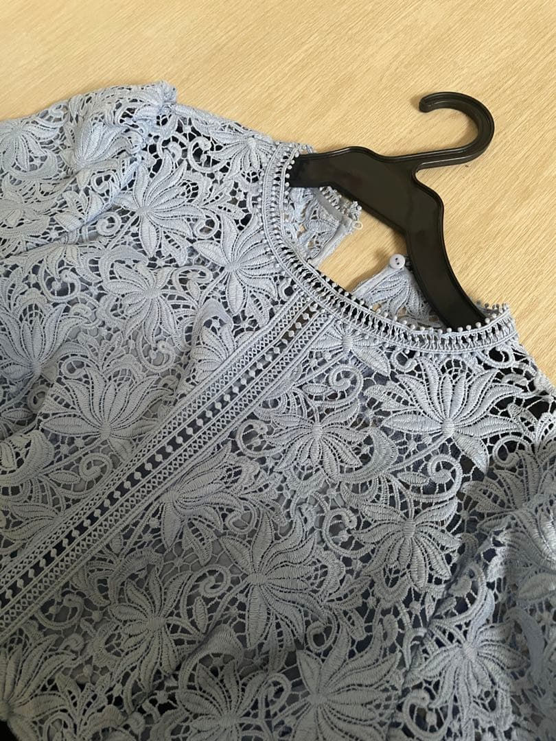 【佳子さま着用】セルフォード　サックスブルー　レースワンピース　36