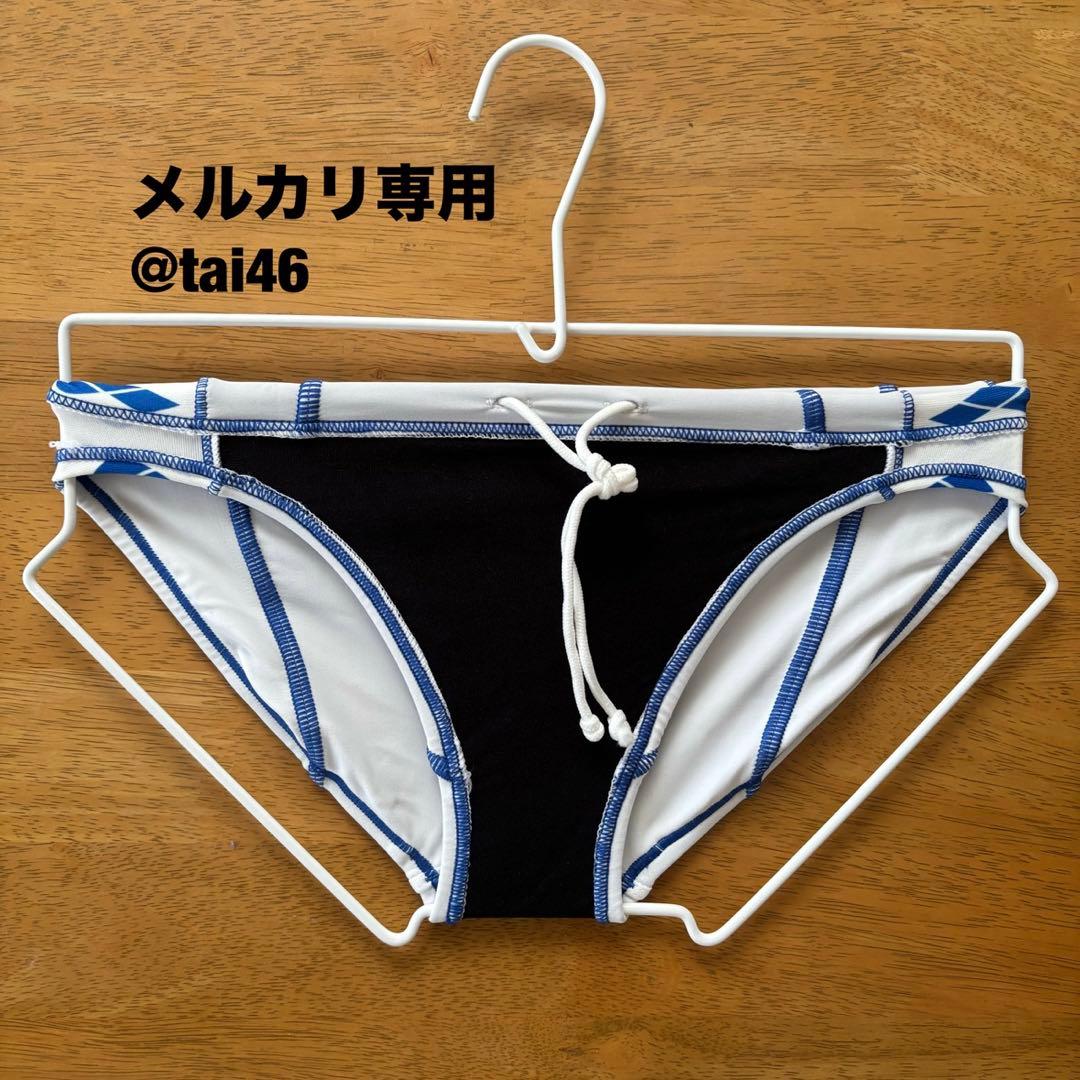 arena(アリーナ)競泳水着　ホワイト×ブルー　Vパン・競パン　S