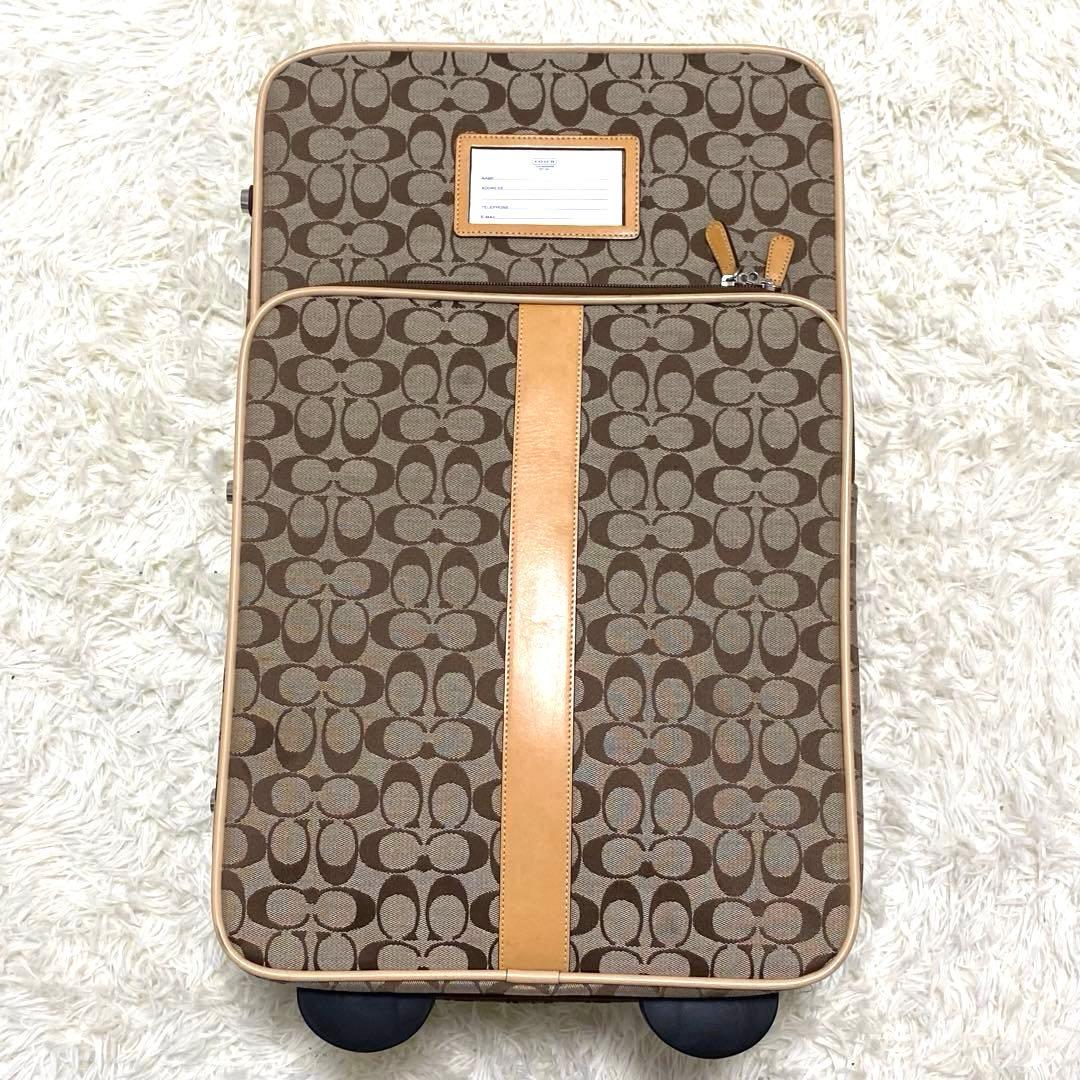 美品 【COACH】 キャリーバッグ シグネチャー 旅行鞄 4261
