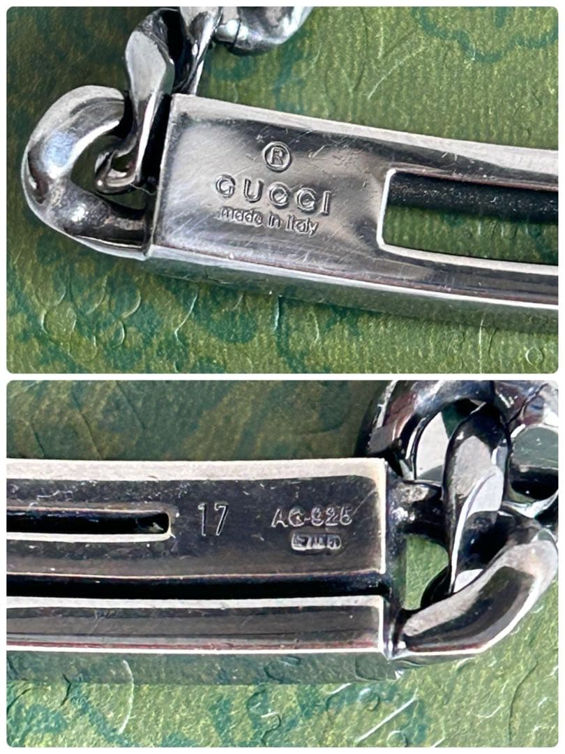 美品✨GUCCI グッチ チェーンブレスレット 喜平 Gロゴプレート SV925