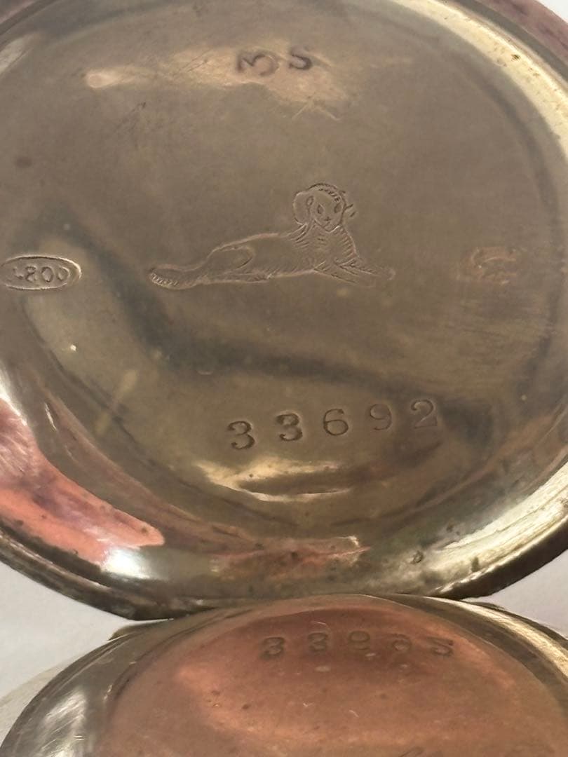 懐中時計　TRUSTY トラスティ　犬のマーク　シルバーケース レトロ