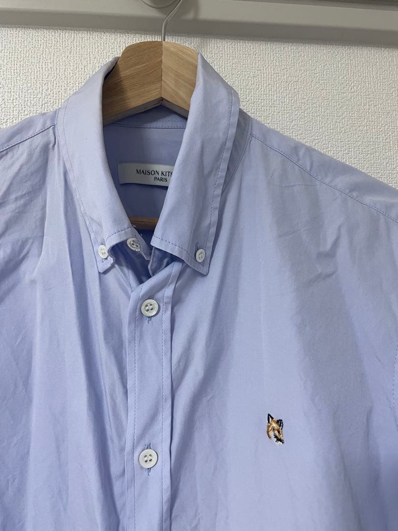 メゾンキツネ MAISON KITSUNE ボタンダウンシャツ 38 青 ブルー