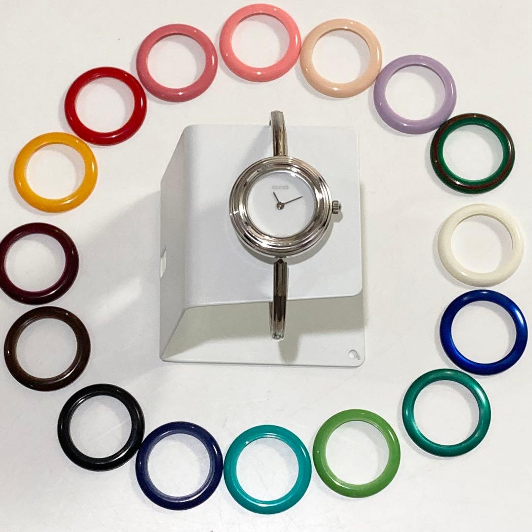 GUCCI チェンジベゼル　レディース腕時計　グッチ　稼動品　クォーツ　17色