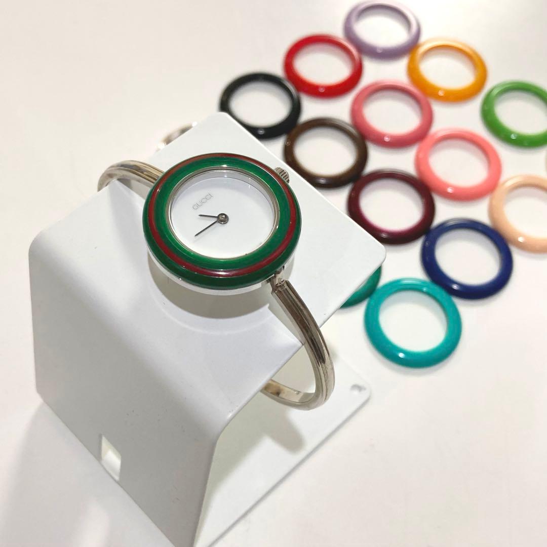 GUCCI チェンジベゼル　レディース腕時計　グッチ　稼動品　クォーツ　17色