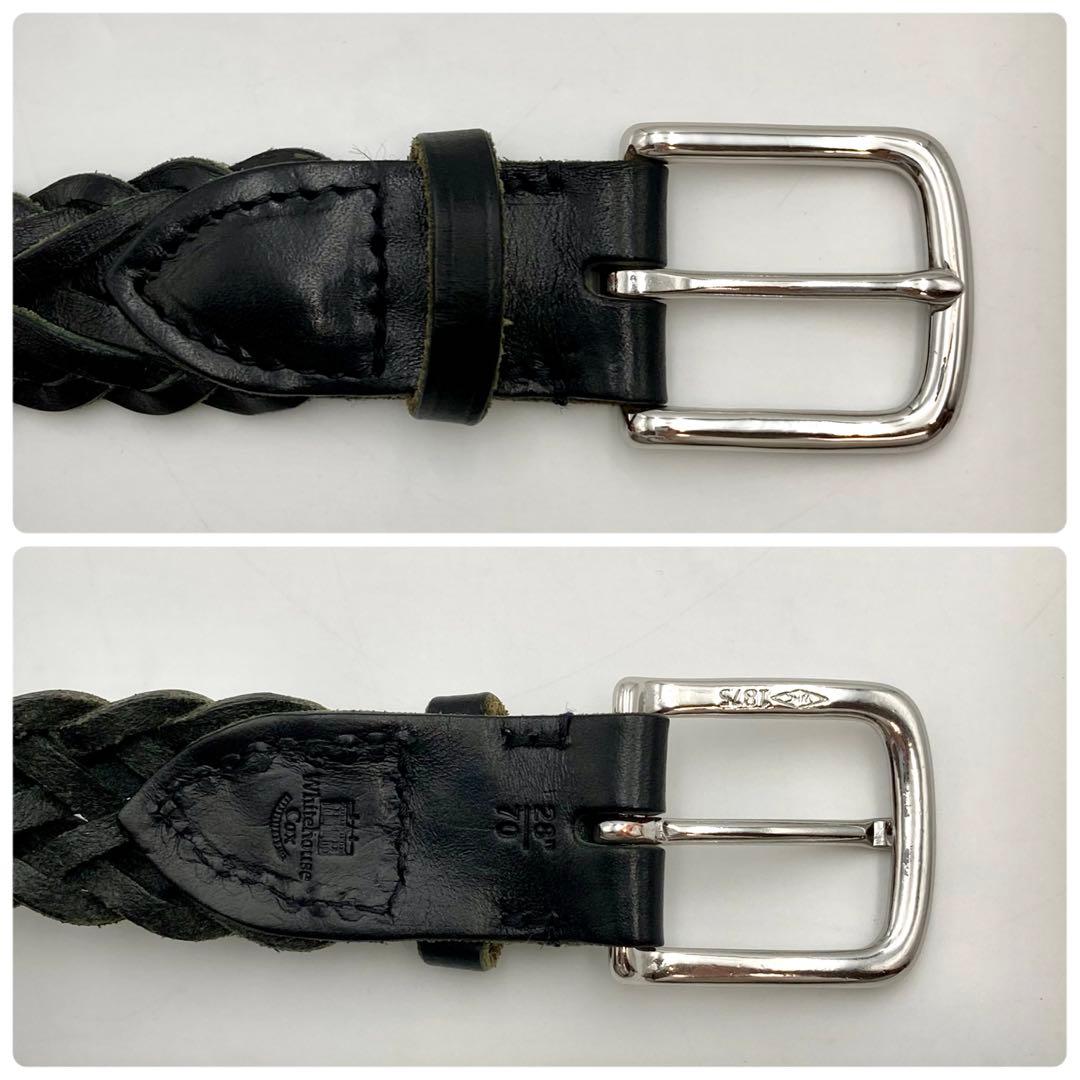 極美品✨ ホワイトハウスコックス メッシュベルト 黒 レザー 28/70 人気