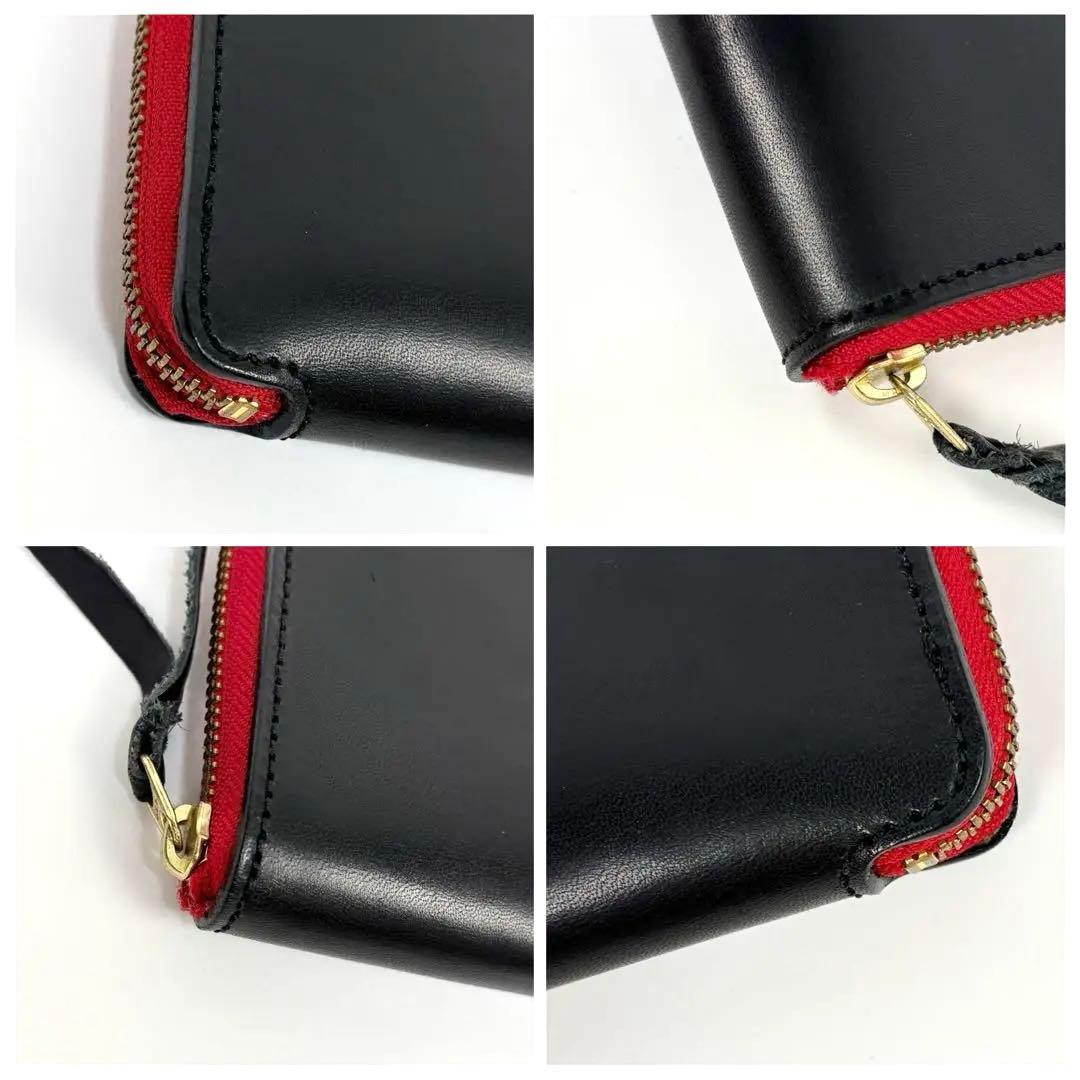 未使用級！Kc's ケイシイズ レザー ハンドメイド ラウンドジップ 財布 黒