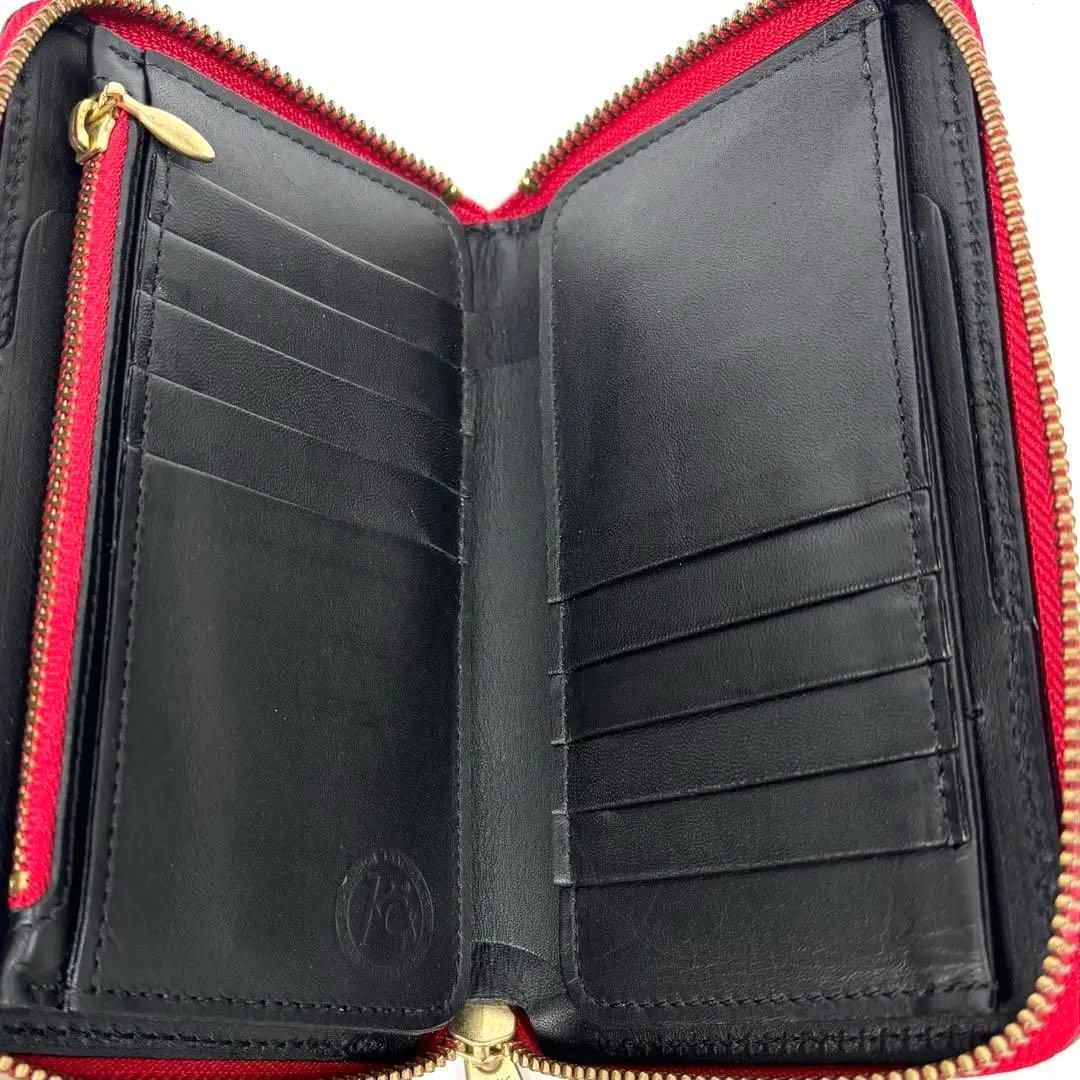 未使用級！Kc's ケイシイズ レザー ハンドメイド ラウンドジップ 財布 黒